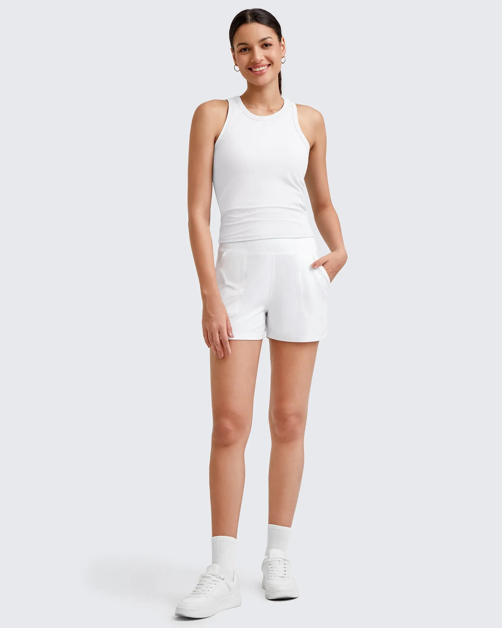 Ribbed Slim Racerback Athletic Tanks sold by G4free product image thumbnail 2