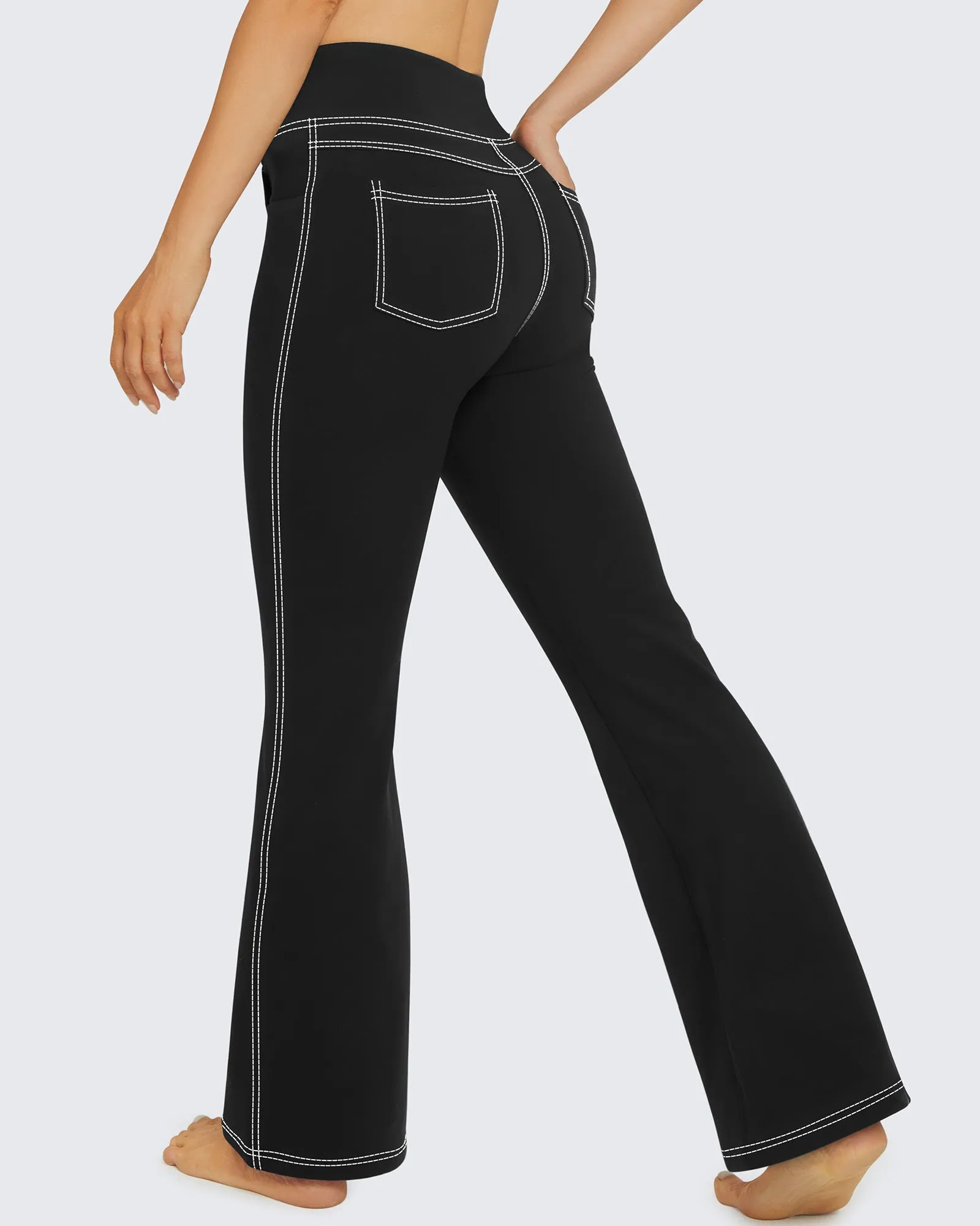 EverGoing Stretchy High-Waisted Multiple Flare Work Pants sold by G4free