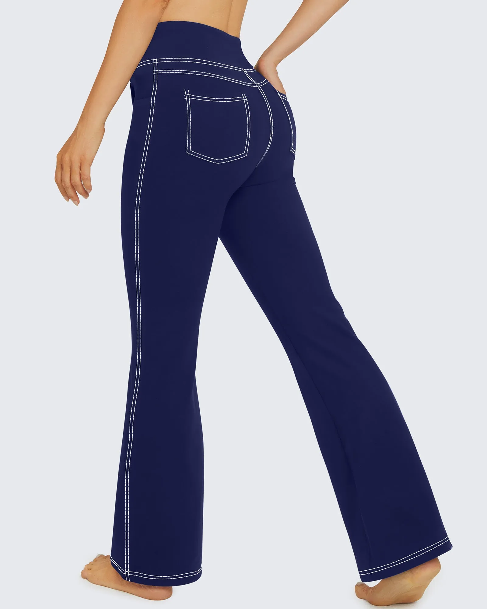 EverGoing Stretchy High-Waisted Multiple Flare Work Pants sold by G4free product image thumbnail 3