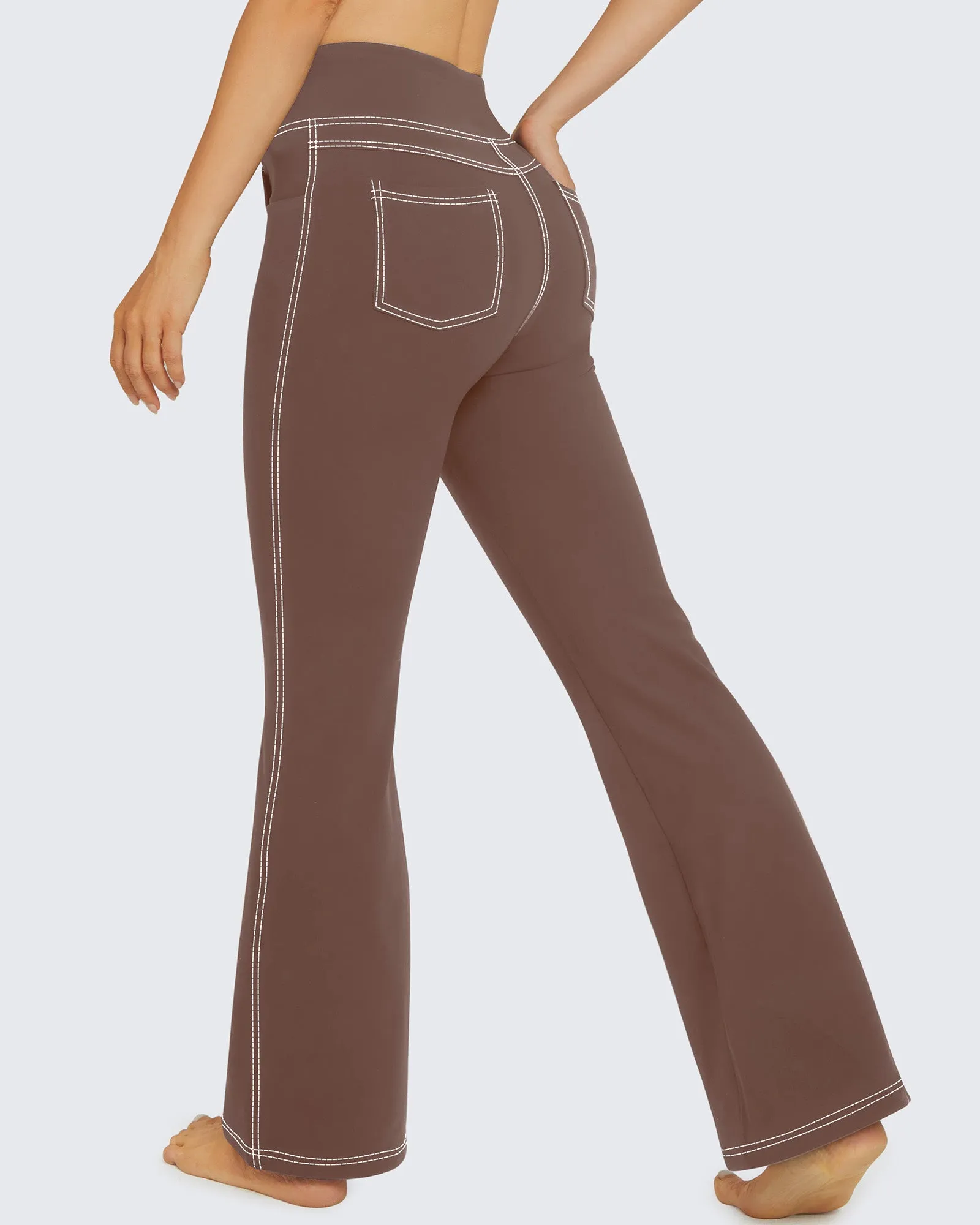 EverGoing Stretchy High-Waisted Multiple Flare Work Pants sold by G4free product image thumbnail 4