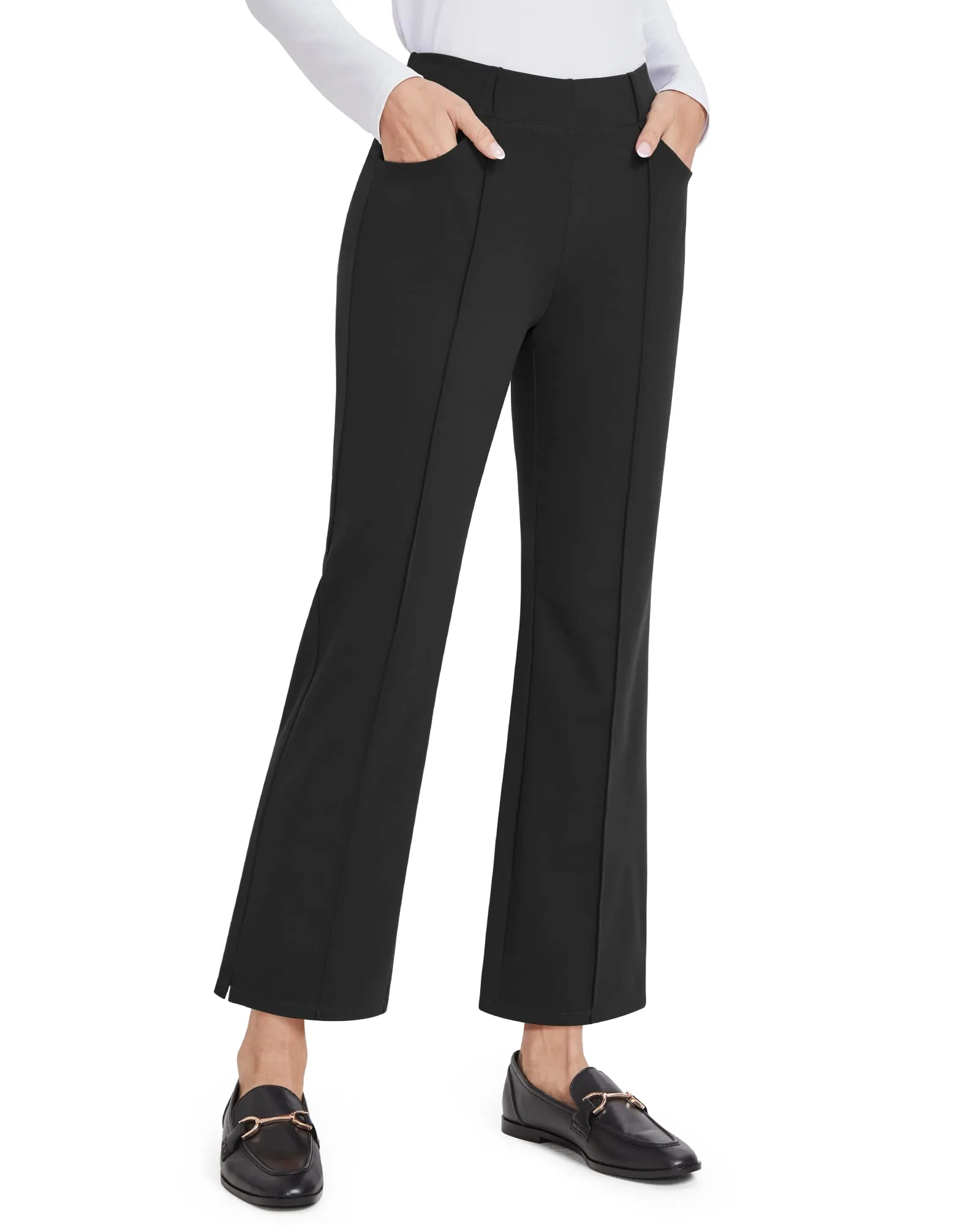 EverGoing Stretch Mid-Waist Flare Business Casual Pants sold by G4free