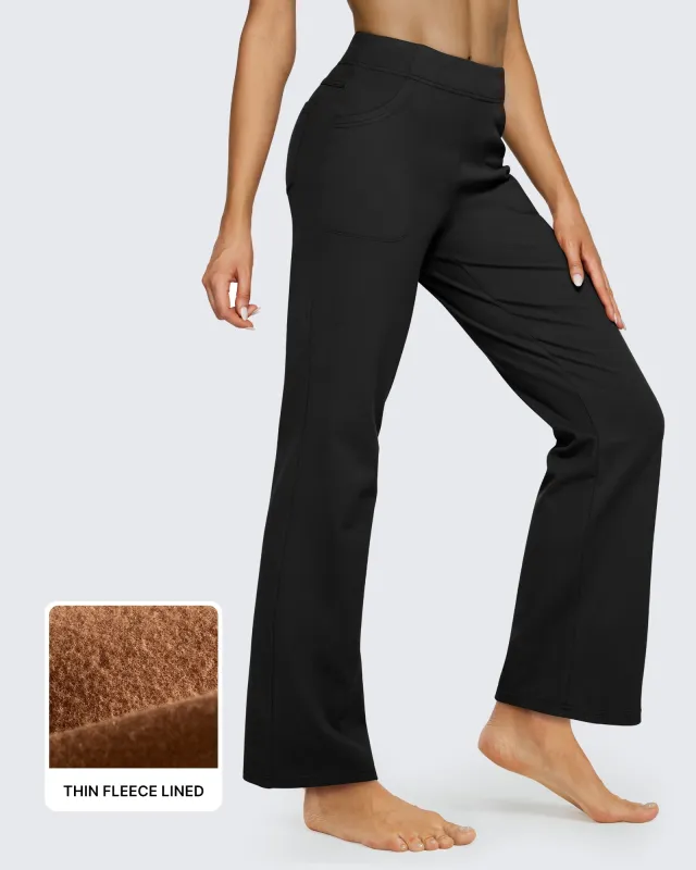 Fleece Lined High-Waist Flare Work Pants sold by G4free