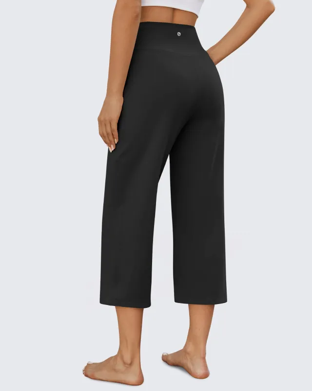 Wide Leg High-Rise Drawstring Capris Pants sold by G4free