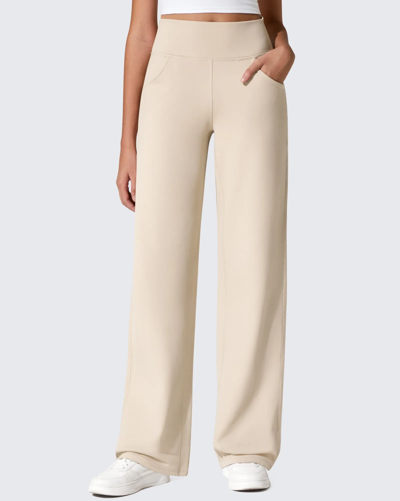 Fleece Lined High-Waist Wide Leg Thermal Trousers sold by G4free product image thumbnail 5