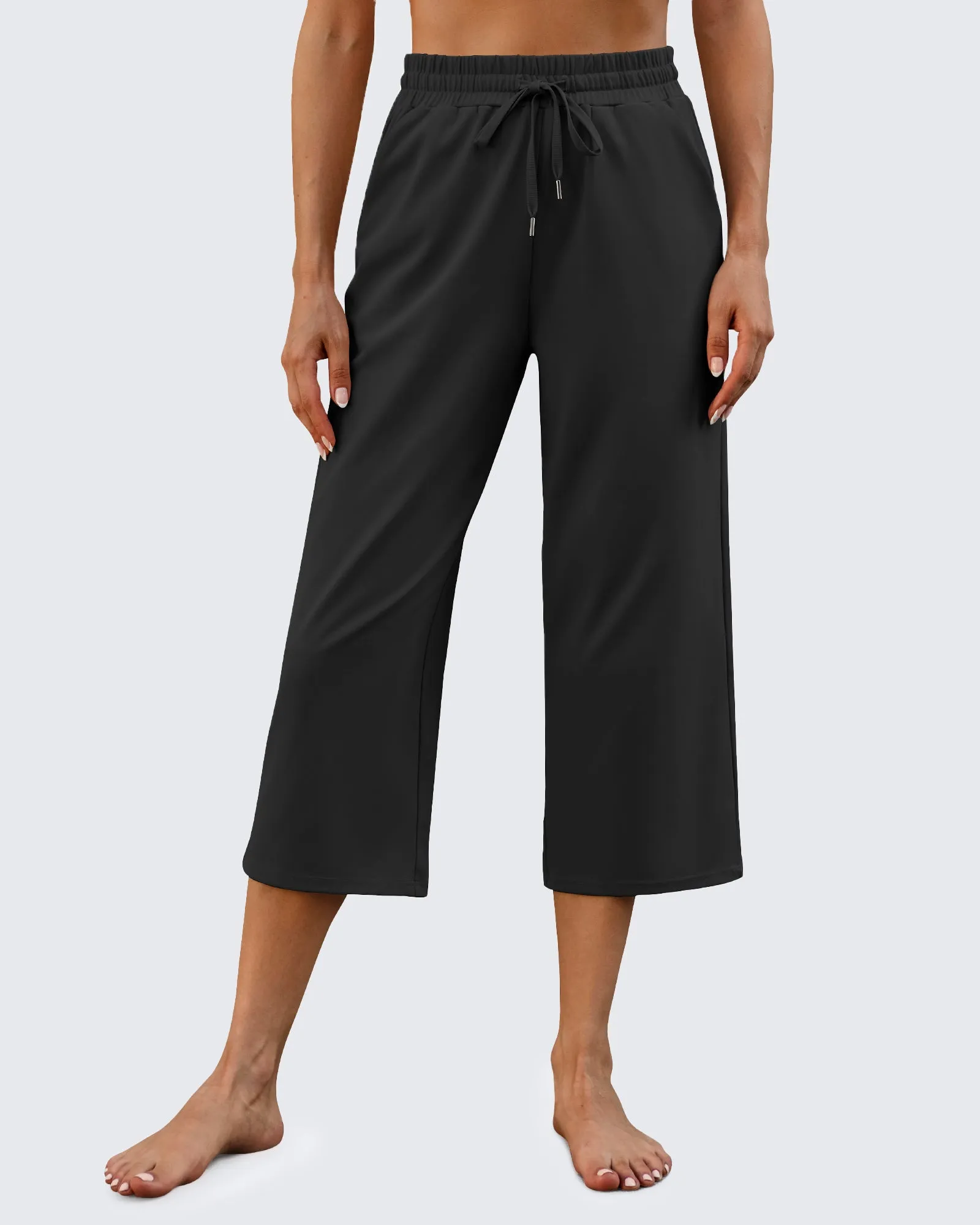 EverGoing Wide Leg Mid-Waist Drawstring Capris Pants sold by G4free product image thumbnail 2