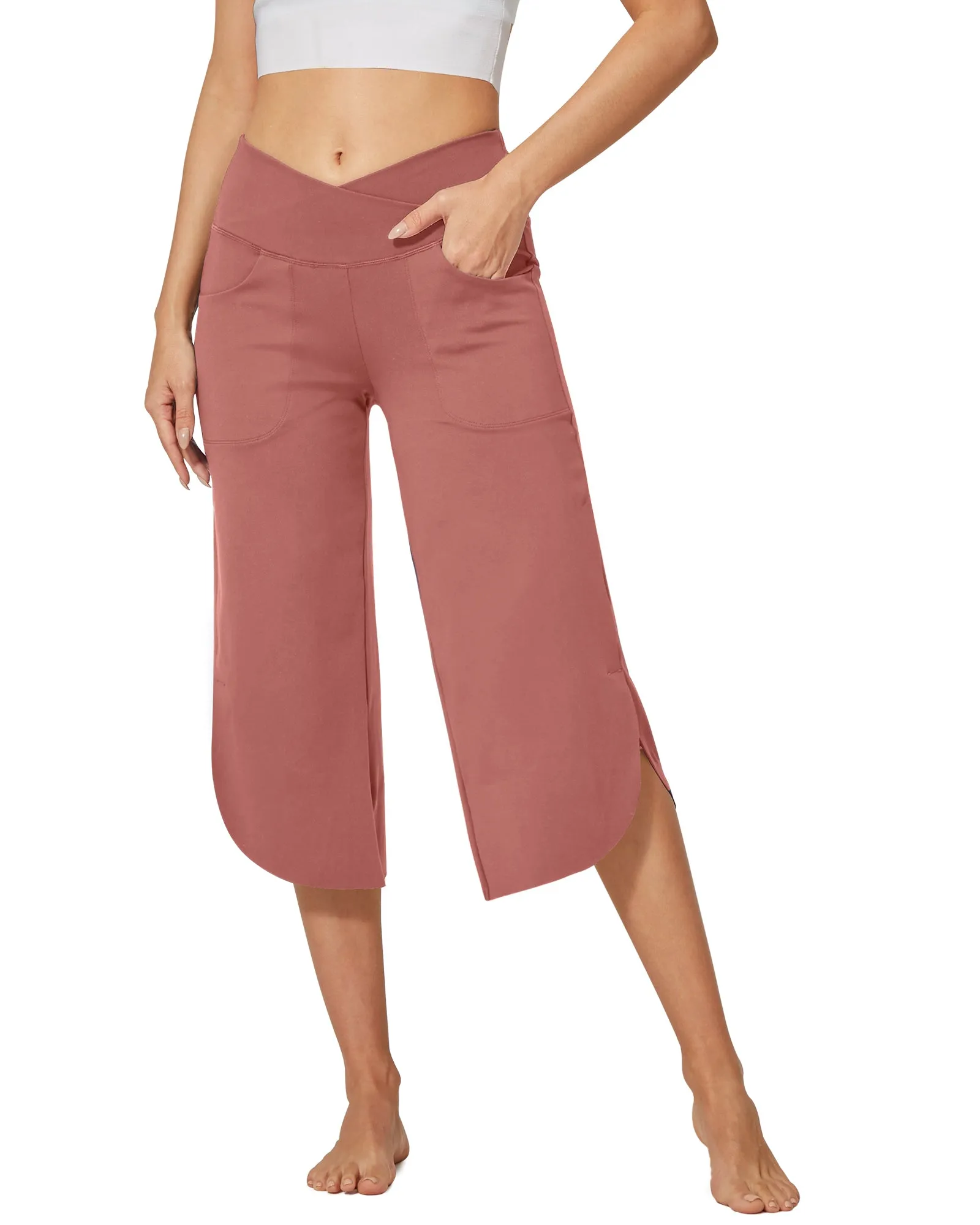 EverGoing Wide Leg High-Waist Crossover Capri Pants 21 sold by G4free product image thumbnail 4