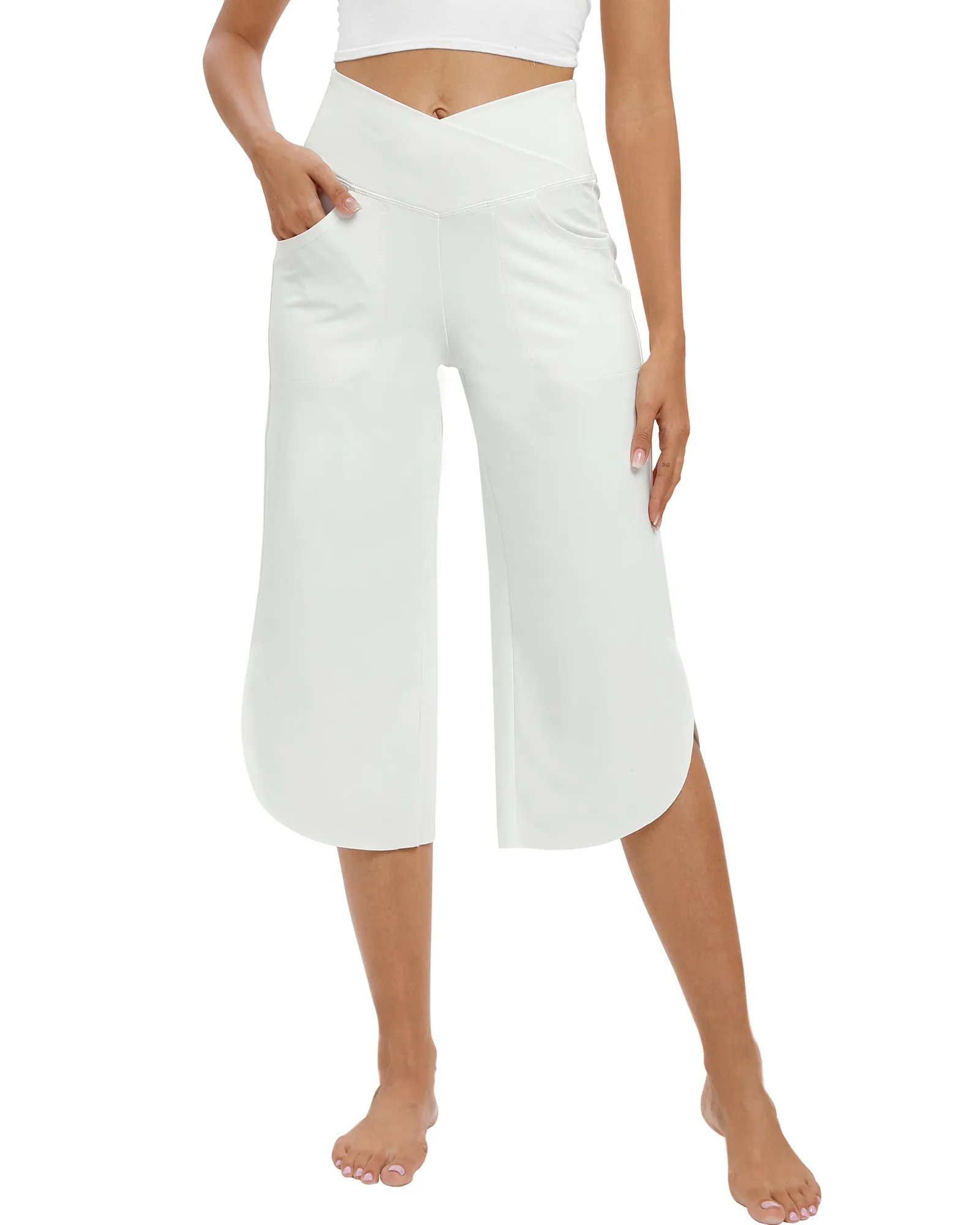 EverGoing Wide Leg High-Waist Crossover Capri Pants 21 sold by G4free product image thumbnail 2