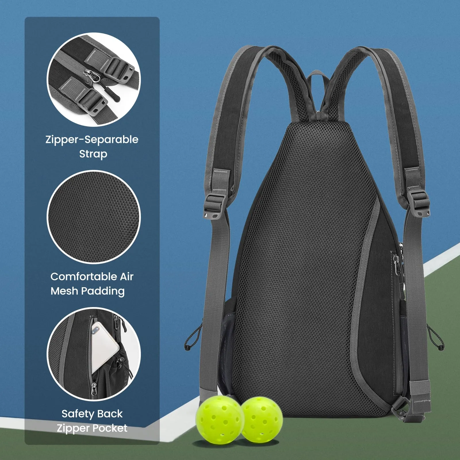 G4Free Pickleball Bag with Adjustable Strap sold by G4free product image thumbnail 4