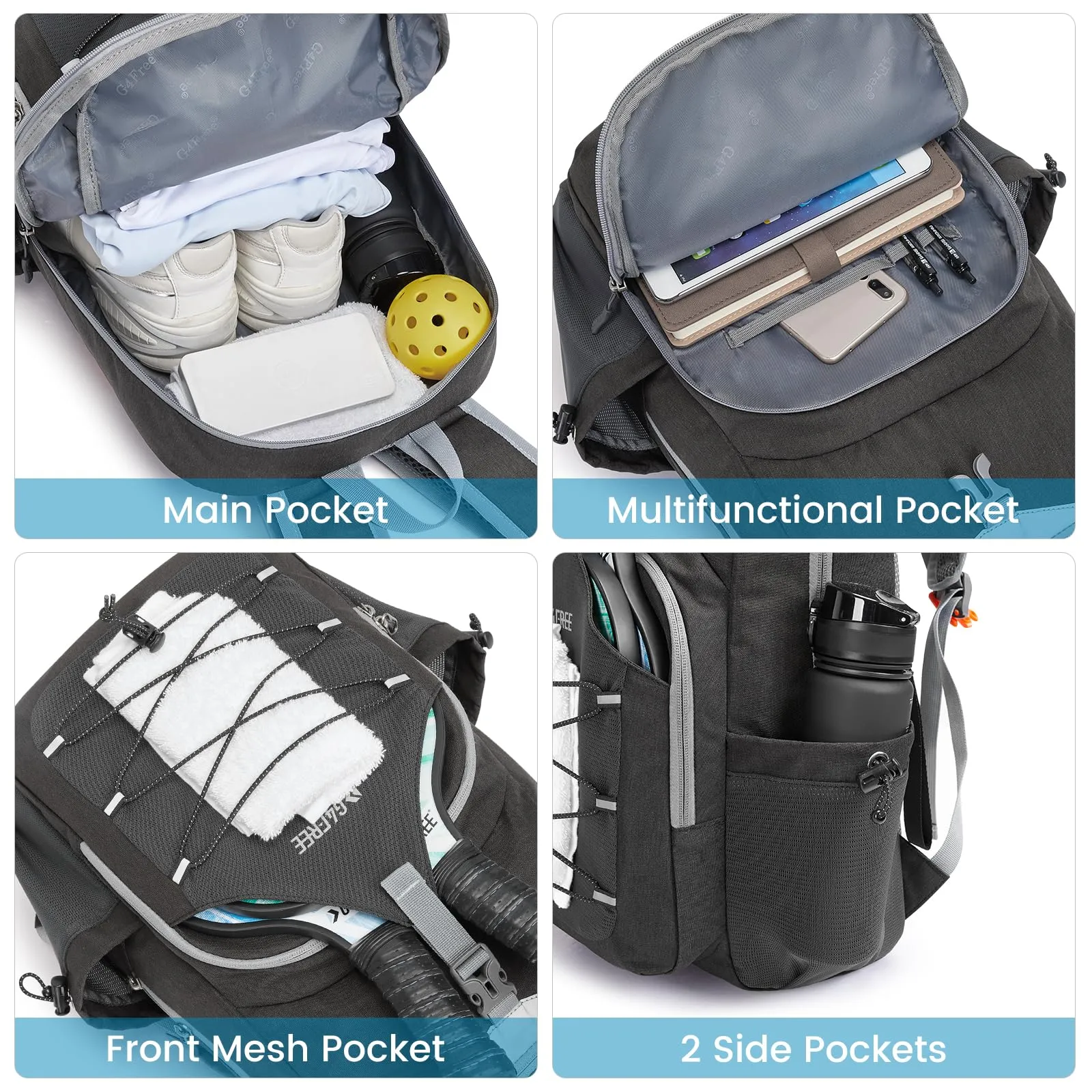 G4Free Pickleball Backpack Fits 2 to 4 Paddles sold by G4free product image thumbnail 3