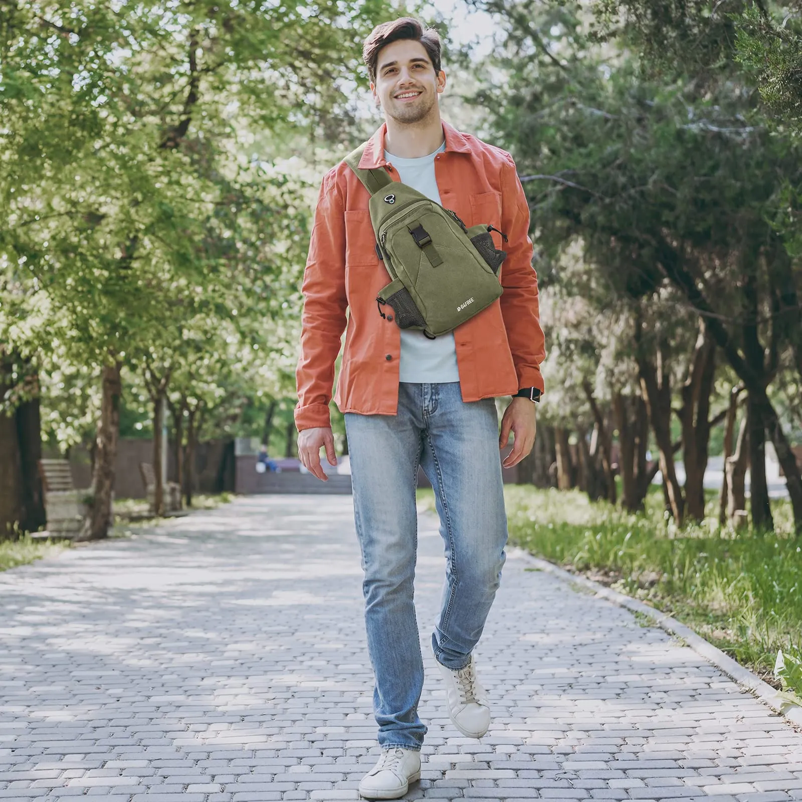 G4Free Anti-Theft Canvas Sling Bag with USB Port sold by G4free product image thumbnail 4