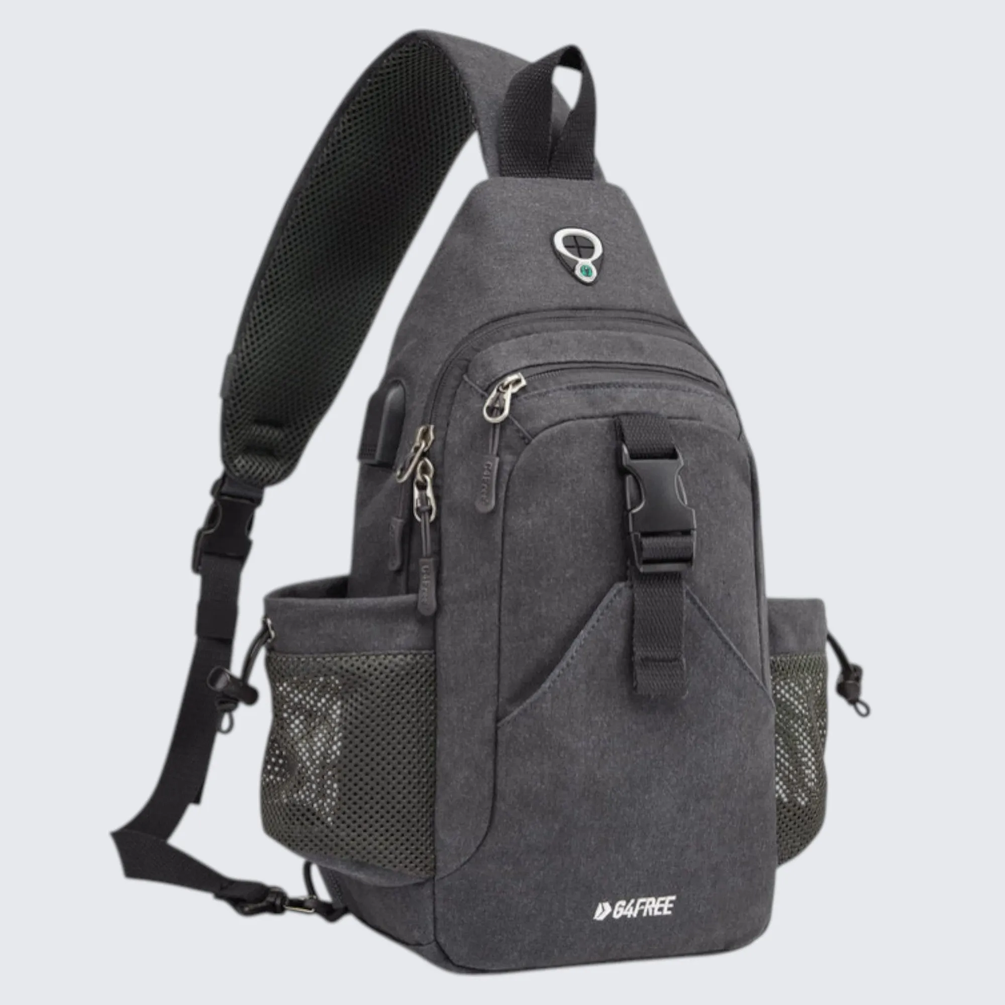 G4Free Anti-Theft Canvas Sling Bag with USB Port sold by G4free