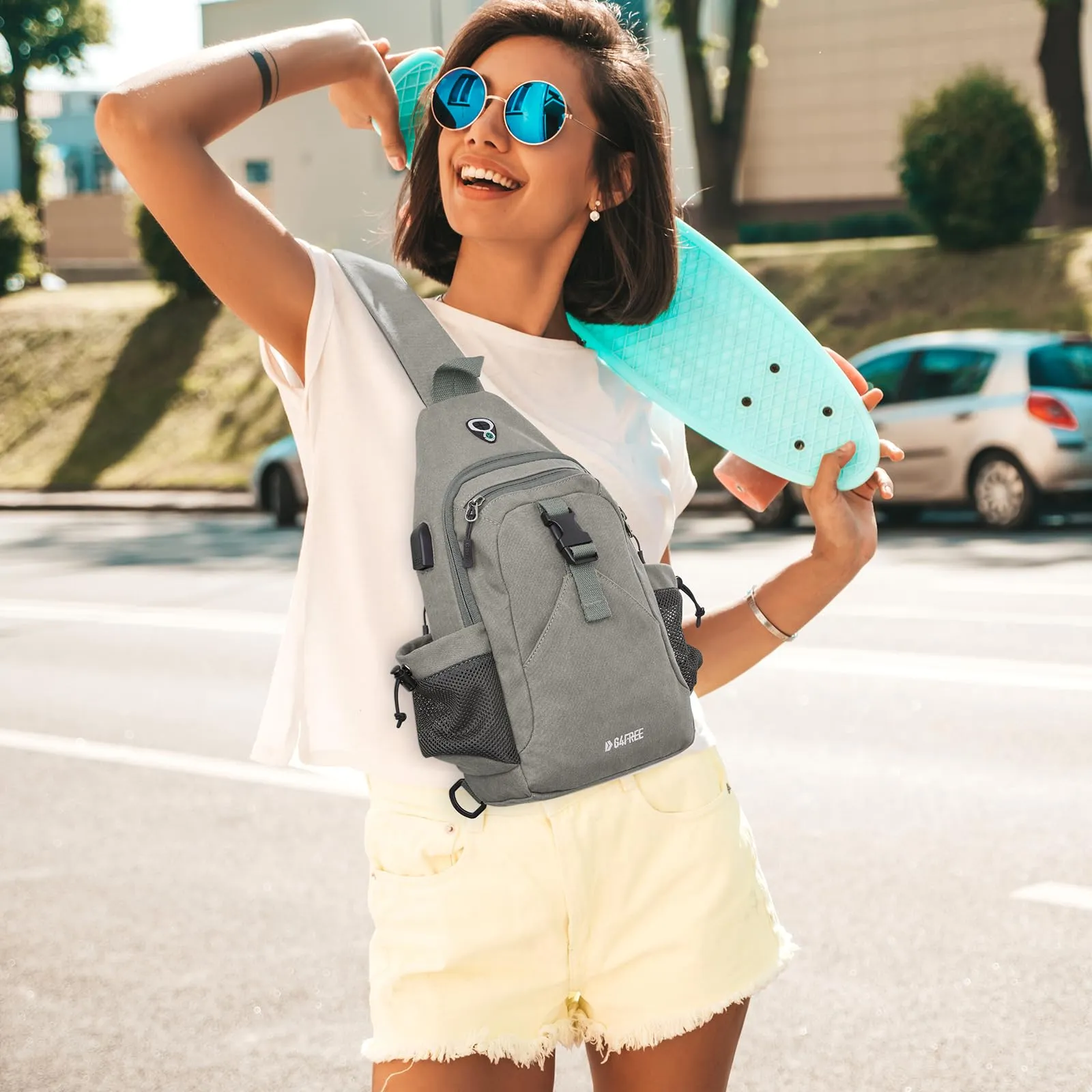 G4Free Anti-Theft Canvas Sling Bag with USB Port sold by G4free product image thumbnail 3