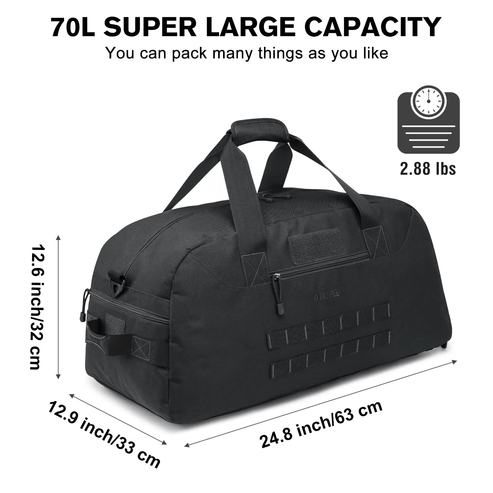 G4Free 70L Large Duffle Bag Men Sports Gym Backpack sold by G4free product image thumbnail 5