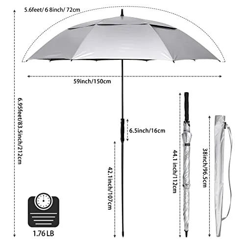 G4Free 68 Arc Vented UV Auto Extra Large Windproof Golf/Beach Umbrellas sold by G4free product image thumbnail 4