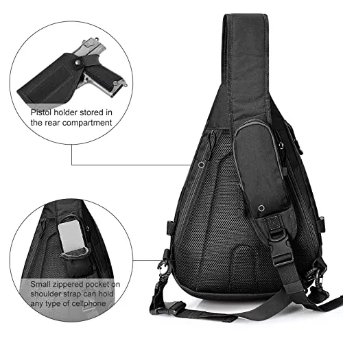 G4Free Tactical EDC Sling Backpack, Military Rover Shoulder Sling Bag Pack with Pistol Holster for Concealed Carry sold by G4free product image thumbnail 4
