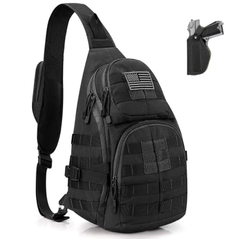 G4Free Tactical EDC Sling Backpack, Military Rover Shoulder Sling Bag Pack with Pistol Holster for Concealed Carry sold by G4free