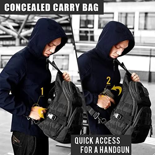 G4Free Tactical EDC Sling Backpack, Military Rover Shoulder Sling Bag Pack with Pistol Holster for Concealed Carry sold by G4free product image thumbnail 5
