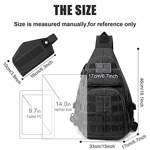 G4Free Tactical EDC Sling Backpack, Military Rover Shoulder Sling Bag Pack with Pistol Holster for Concealed Carry sold by G4free product image thumbnail 2