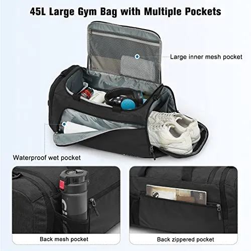 G4Free 45L 3-Way Duffle Backpack with Wet Pocket & Shoes Compartment sold by G4free product image thumbnail 4