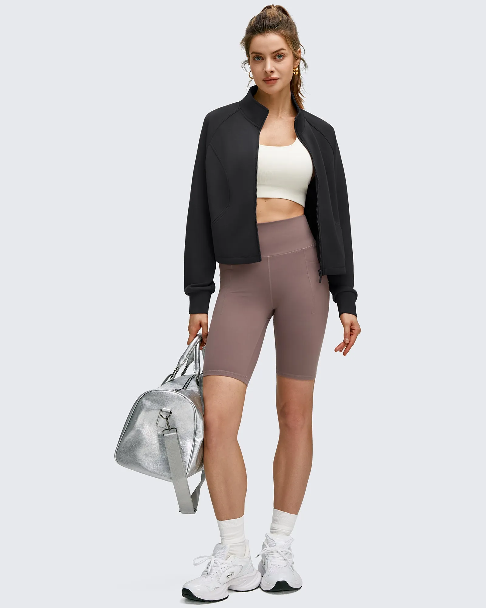 Smoofit Modal Zip Up Mock Neck Pockets Sweatshirts sold by G4free product image thumbnail 5