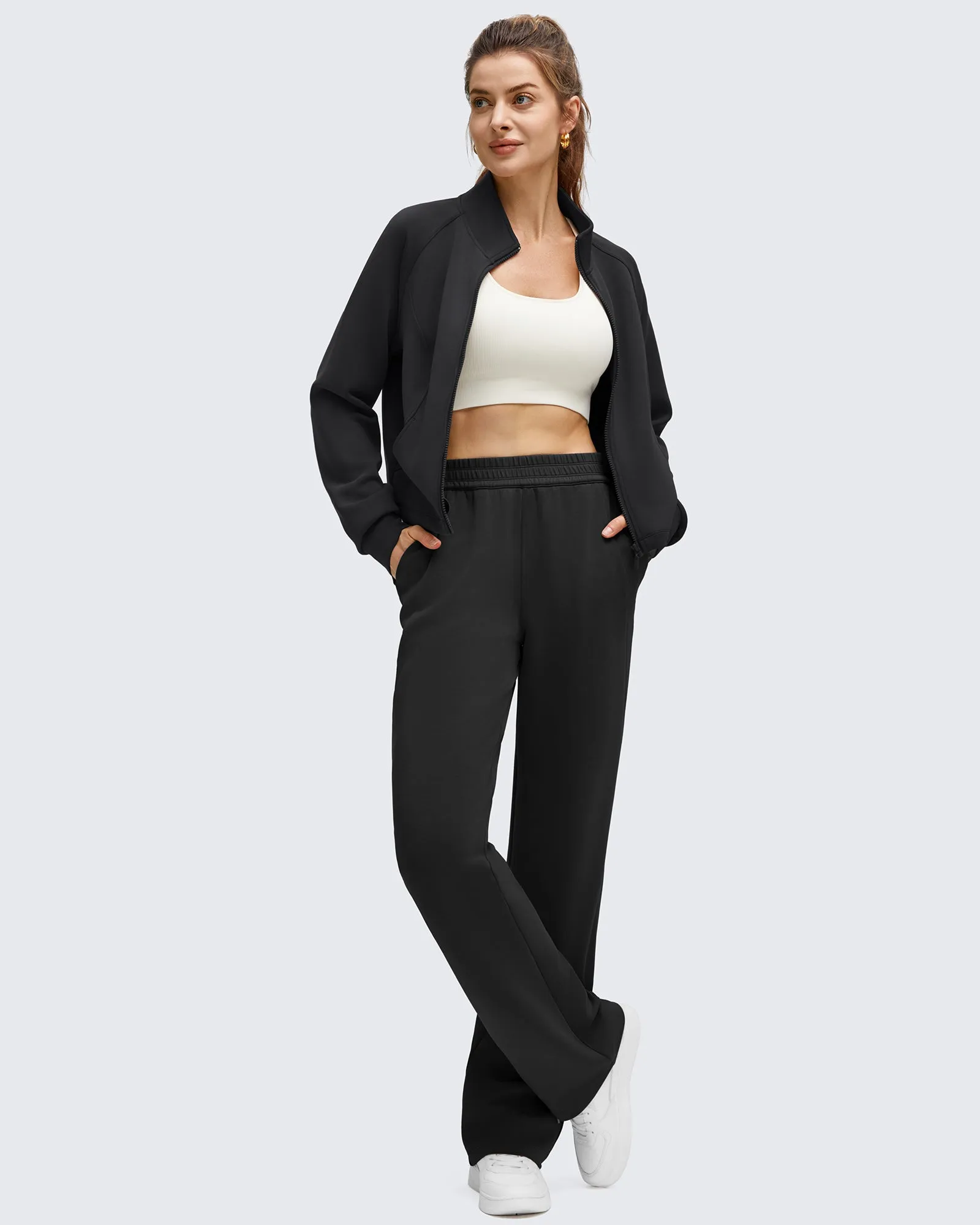 Smoofit Modal Zip Up Mock Neck Pockets Sweatshirts sold by G4free product image thumbnail 2