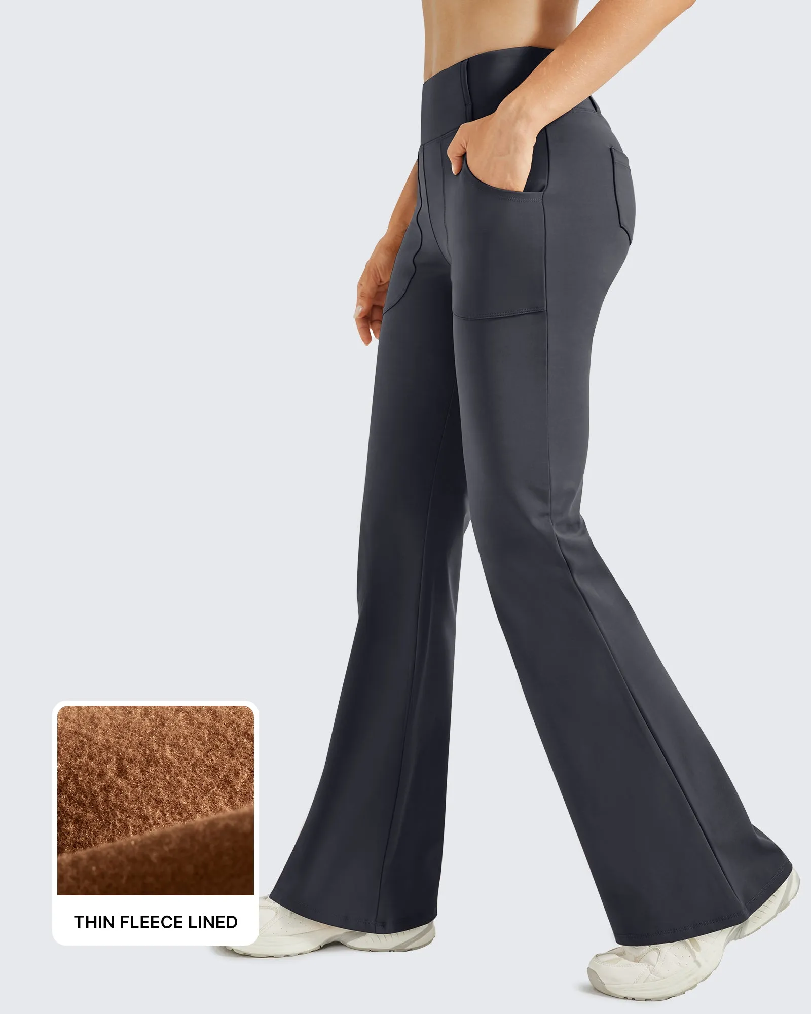 Fleece-Lined High-Waist Work Flare Pants – Limited Offer sold by G4free