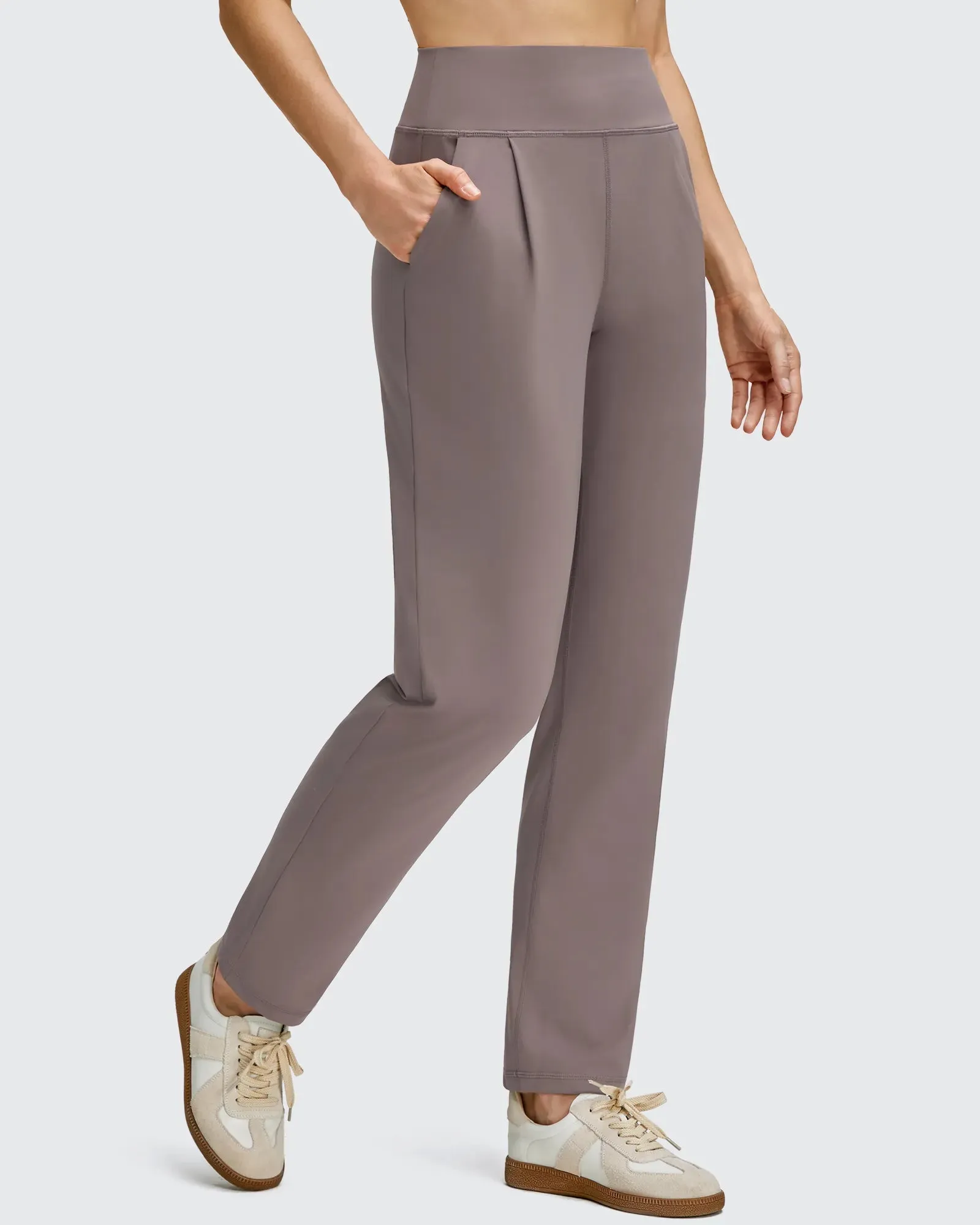 ShiftReady Front Pleated Ankle Tapered High Waist Trousers sold by G4free
