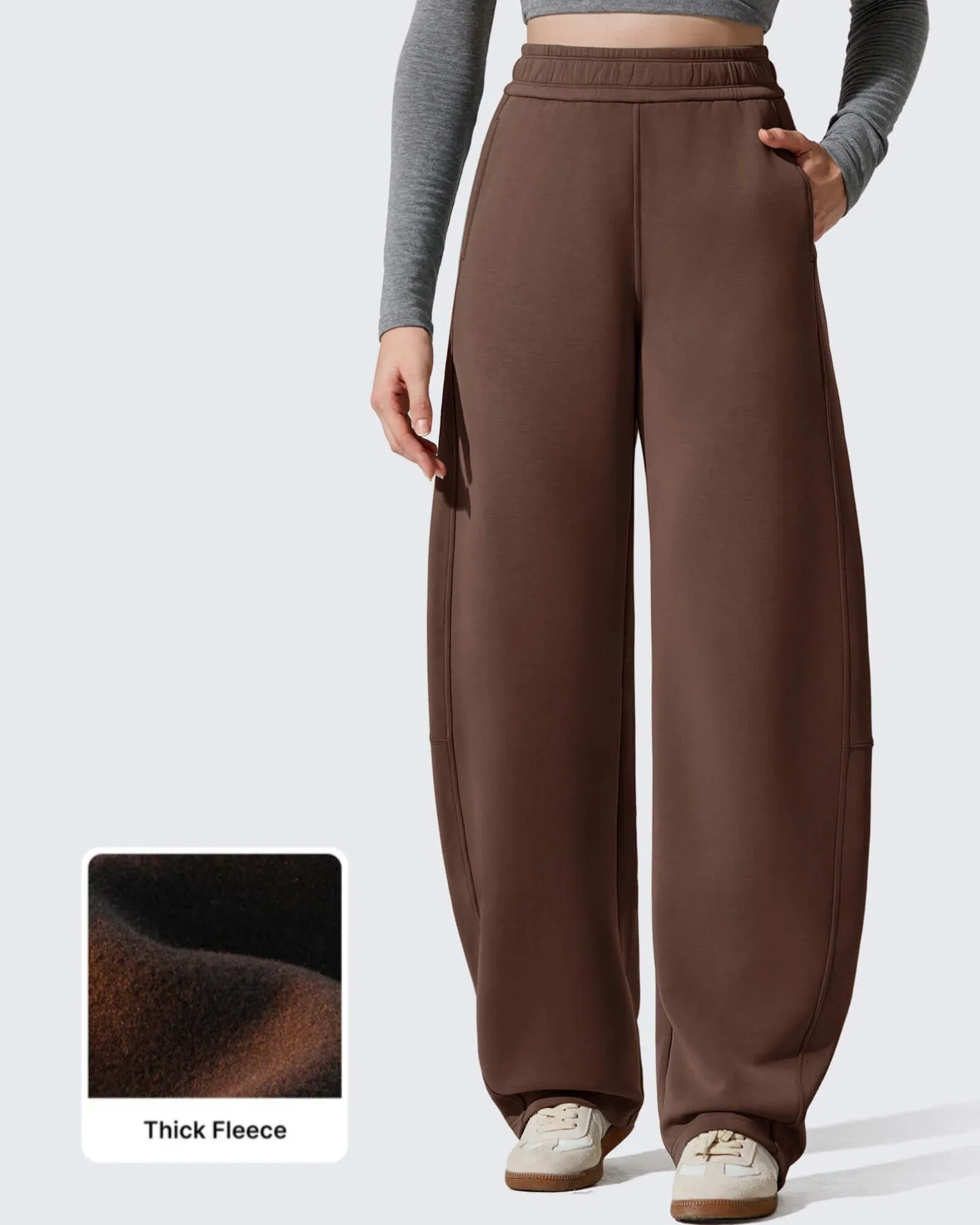 Smoofit Fleece Lined Baggy Barrel Wide Leg Sweatpants sold by G4free