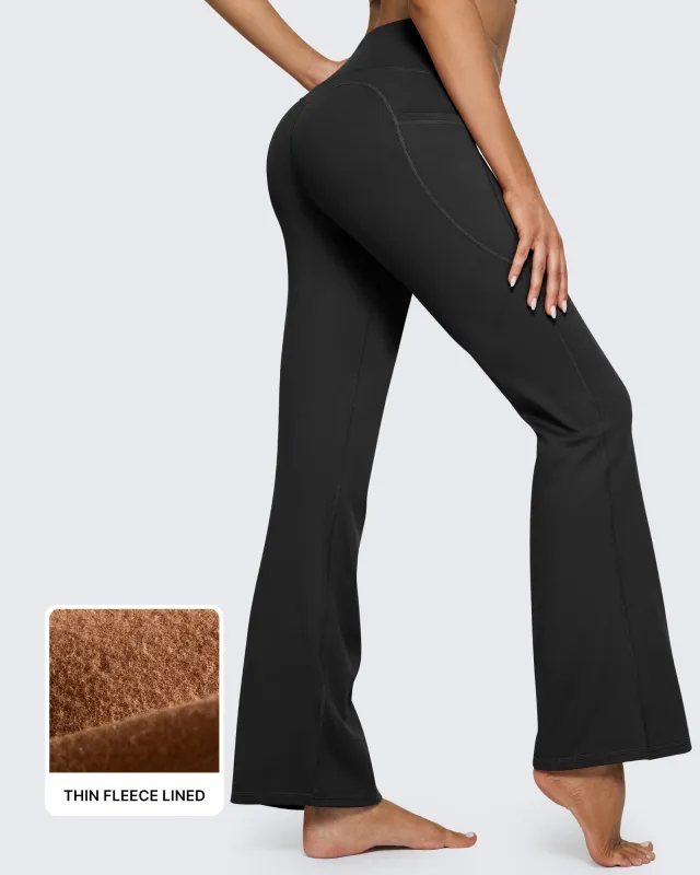 Fleece Lined High-Waist Casual Flare Pants-Limited Offer sold by G4free