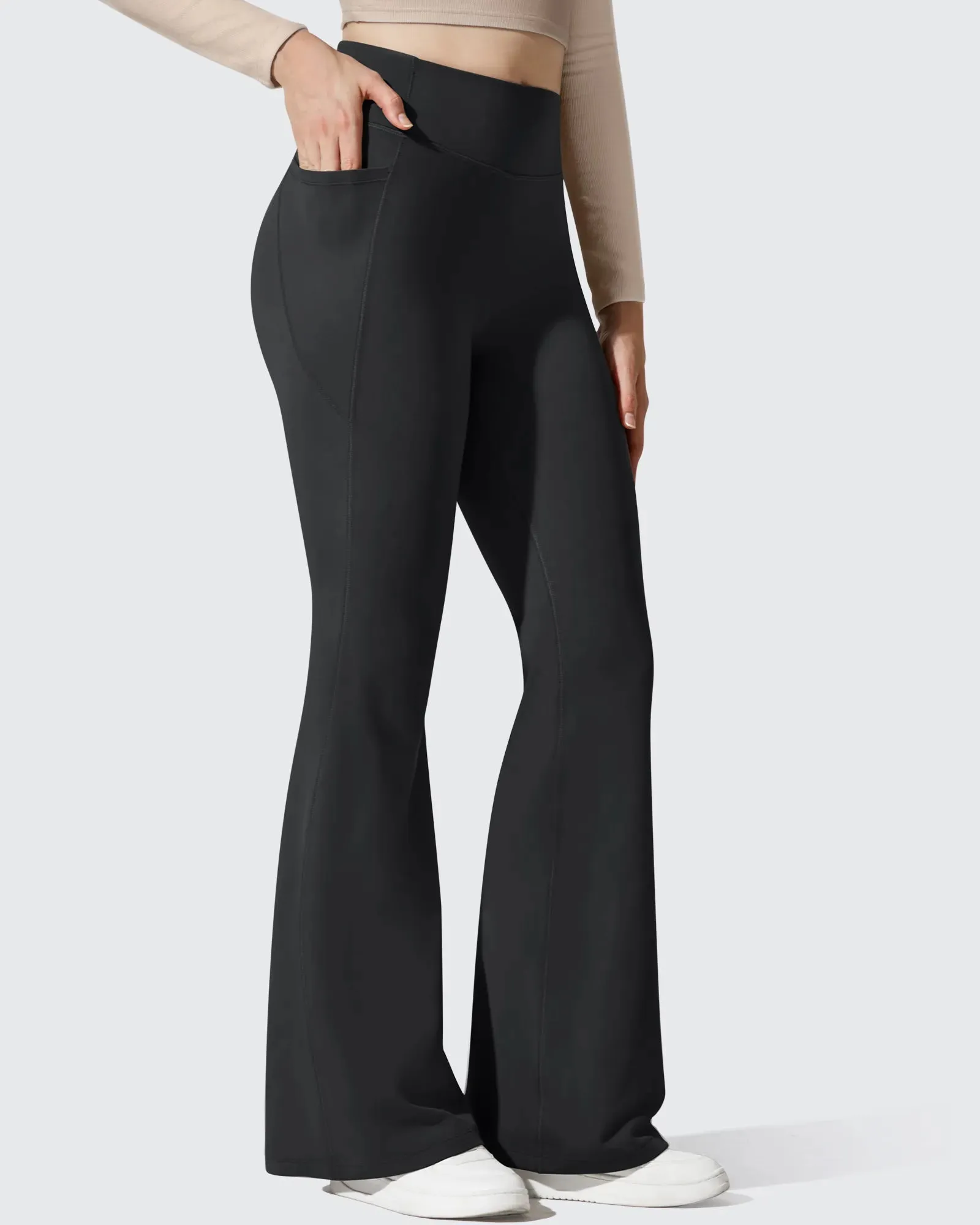 Barefeel Fleece Lined High Waist Flare Yoga Leggings sold by G4free product image thumbnail 4