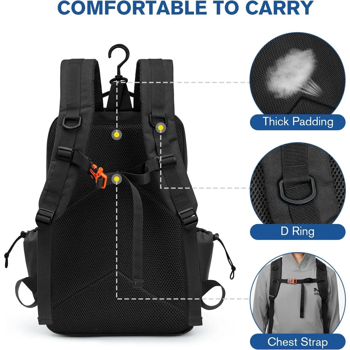 G4Free Pickleball Bag Fits 2 to 6 Paddles, Large Pickleball Backpack with Fence Hook sold by G4free product image thumbnail 4