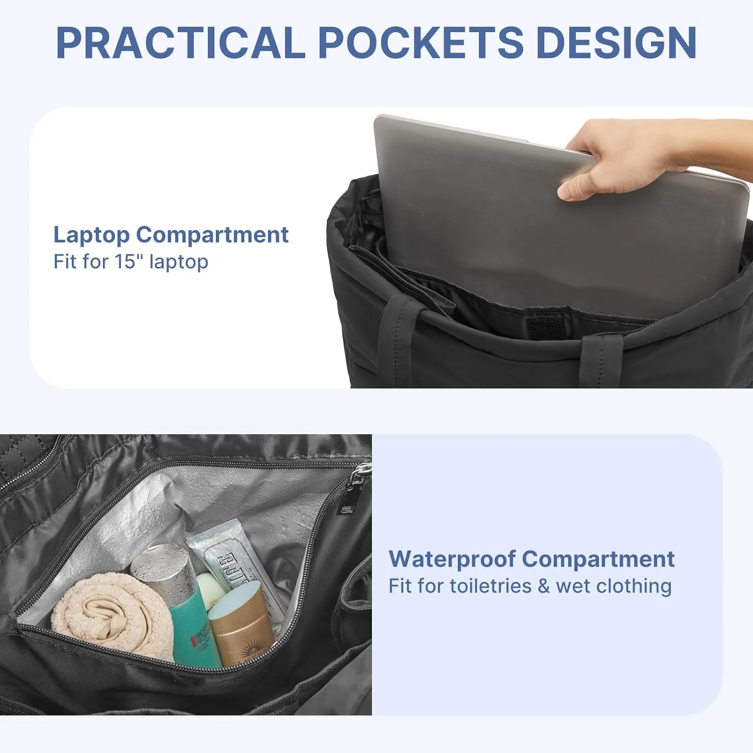 G4Free Tote Bag, Puffer Casual Shoulder Bag with Cup Holder and Laptop Compartment sold by G4free product image thumbnail 4