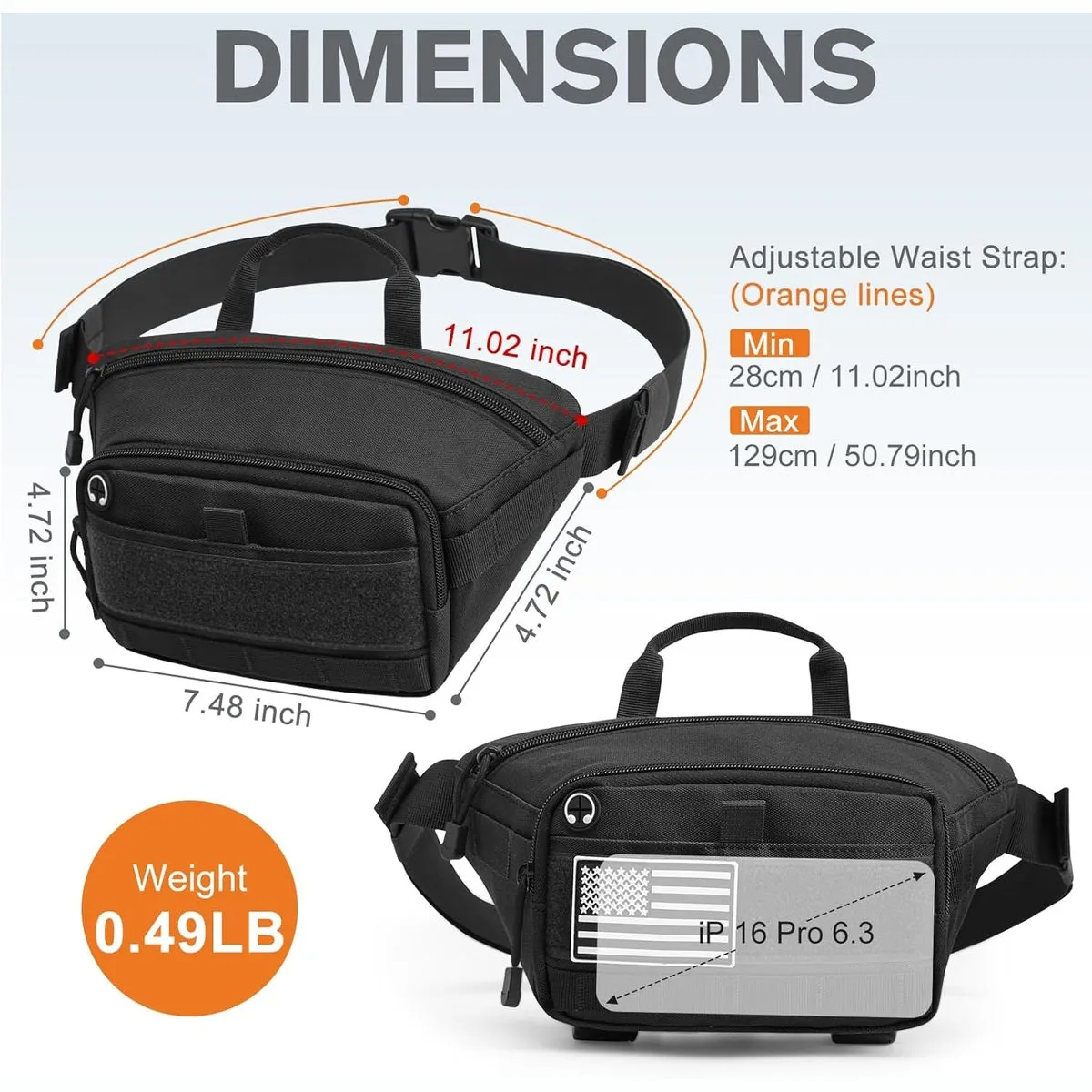 G4Free Tactical Fanny Pack, Fashion Crossbody Bag Waist Packs sold by G4free product image thumbnail 2