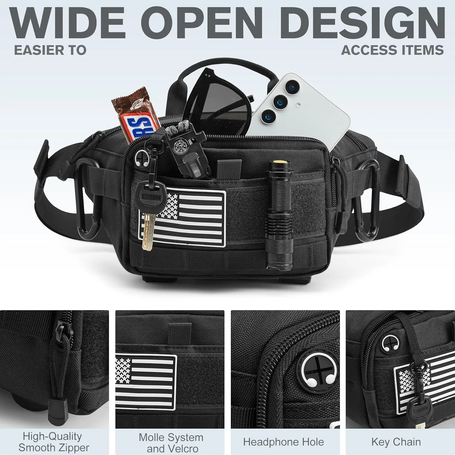 G4Free Tactical Fanny Pack, Fashion Crossbody Bag Waist Packs sold by G4free product image thumbnail 3