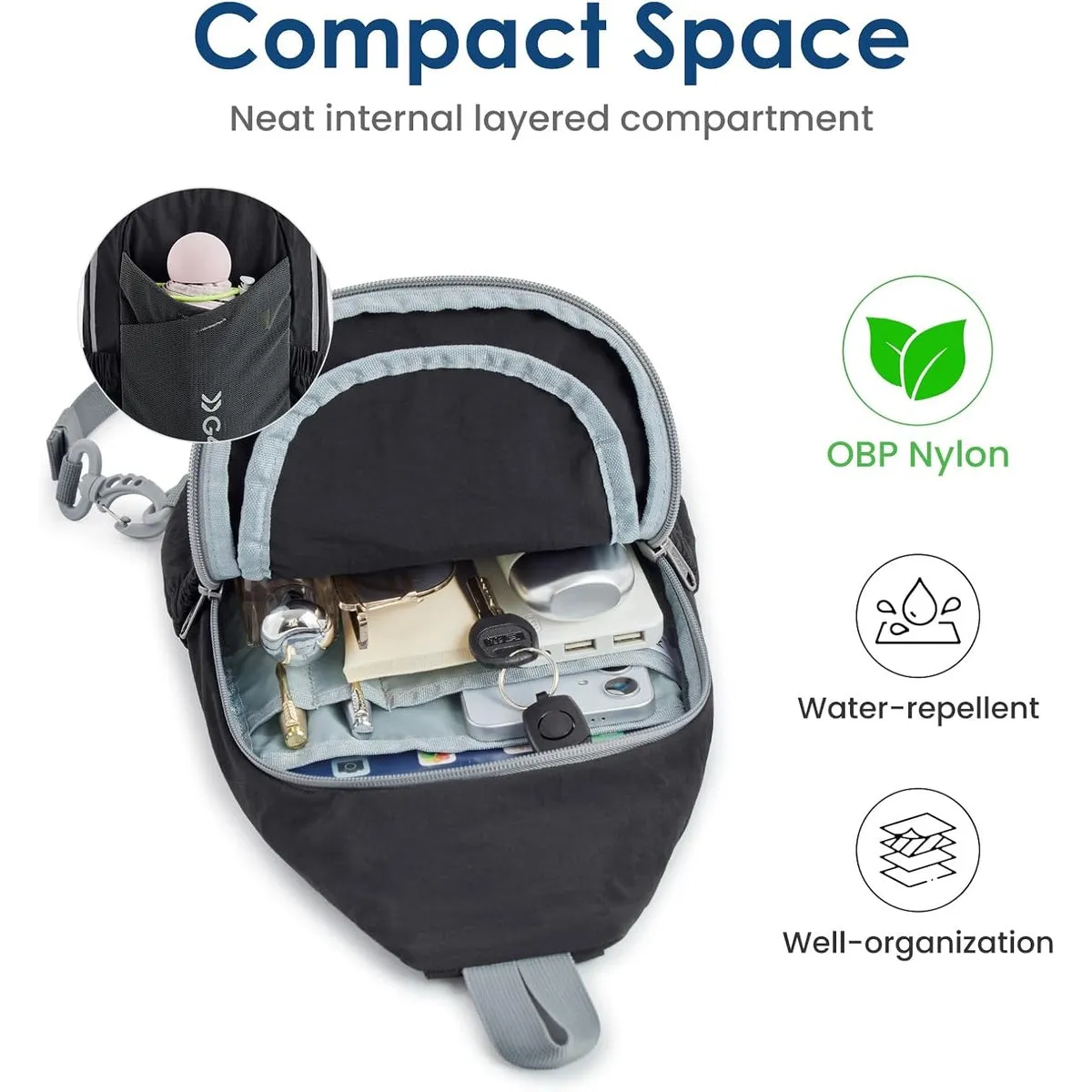 G4Free Sling Bag Casual Chest Shoulder Handbag Crossbody Backpack sold by G4free product image thumbnail 3