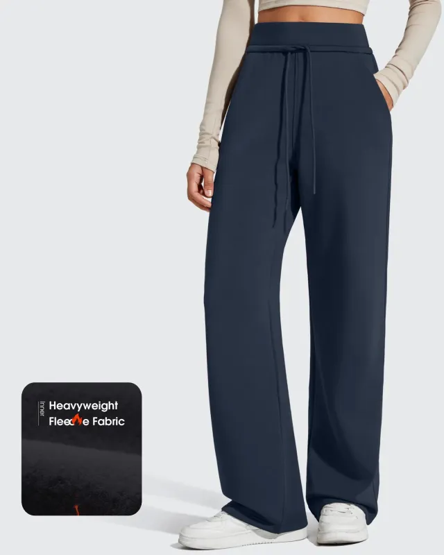 Smoofit Elastic Drawstring Fleece Lined Wide Leg Sweatpants sold by G4free