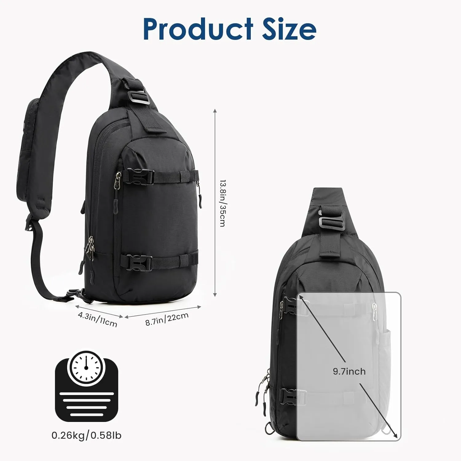 G4Free Recycled Sling Bag for Men Travel Anti-Theft Crossbody with RFID Blocking sold by G4free product image thumbnail 3