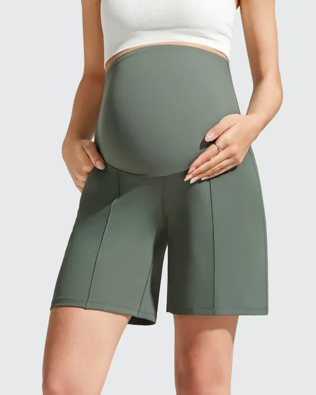 Evergoing Front Pleats Pockets Maternity Shorts sold by G4free