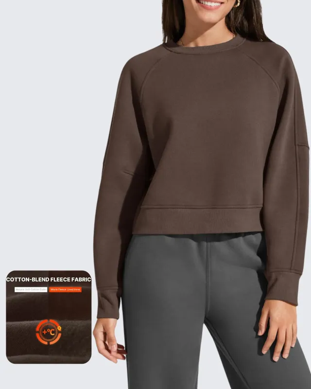 Flurrylux Cropped Crewneck Fleece Lined Pullover Sweatshirts made by G4free