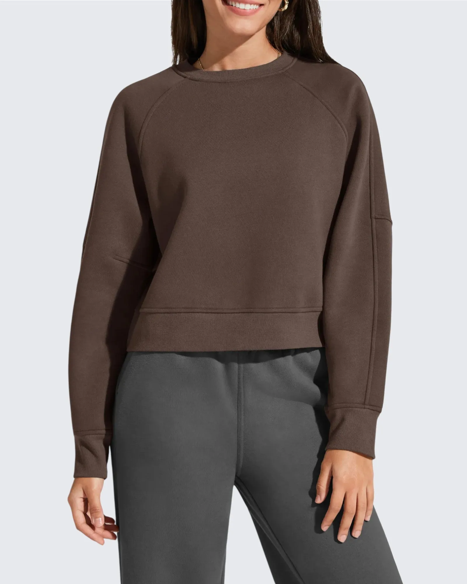 Flurrylux Cropped Crewneck Fleece Lined Pullover Sweatshirts sold by G4free product image thumbnail 3