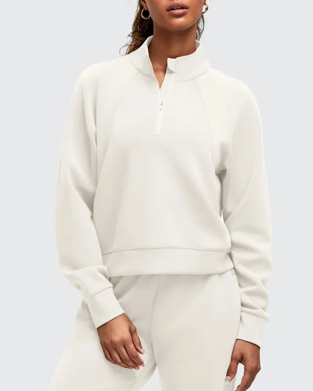 Smoofit Half-Zip Pullover Mock Neck Pockets Sweatshirts sold by G4free