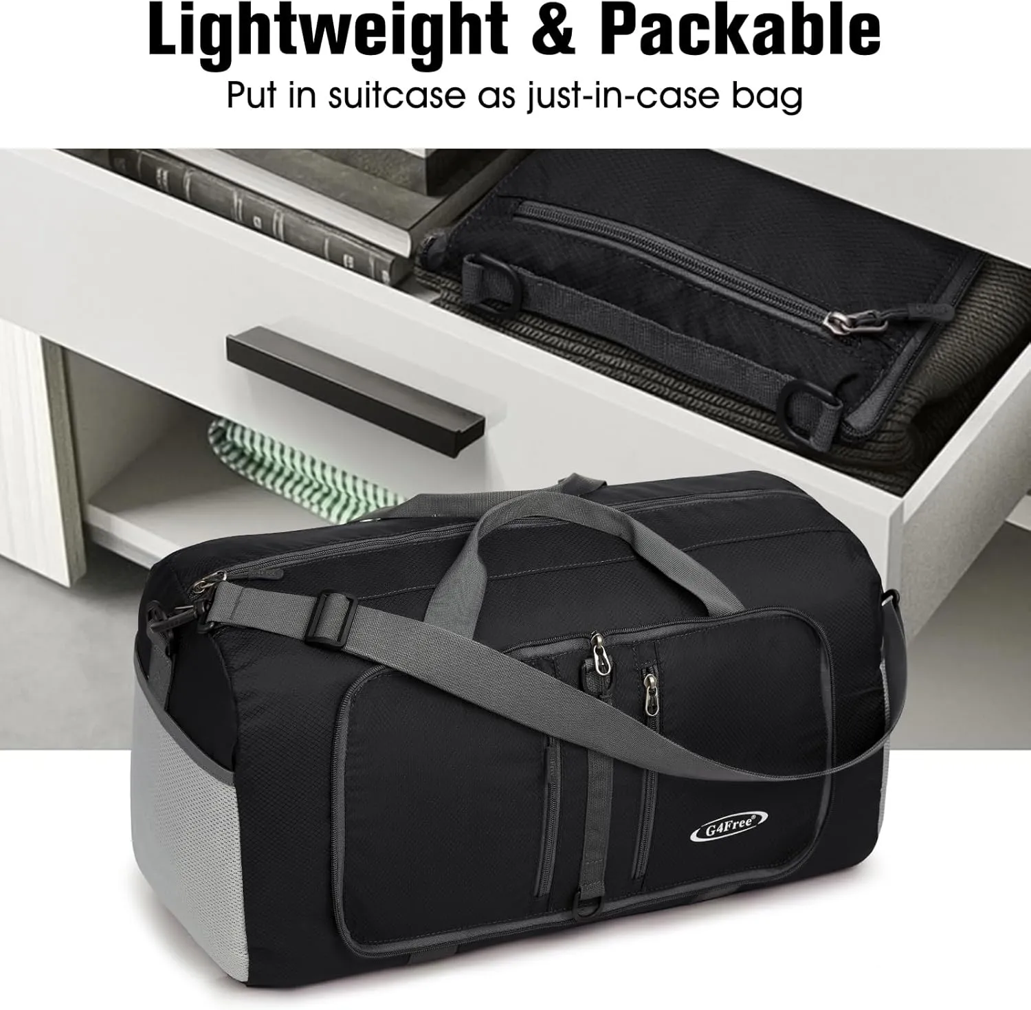 G4Free 40L/65L Foldable Duffel Bag, Water-Repellent Travel Backpack sold by G4free product image thumbnail 5