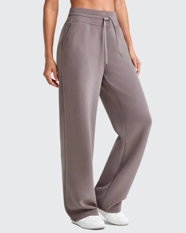 Smoofit Elastic Waistband Drawstring Wide Leg Sweatpants sold by G4free