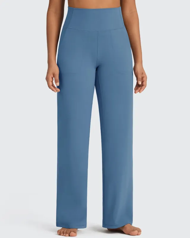 BareFeel Seamless High-Waist Dressy Wide Leg Pants made by G4free