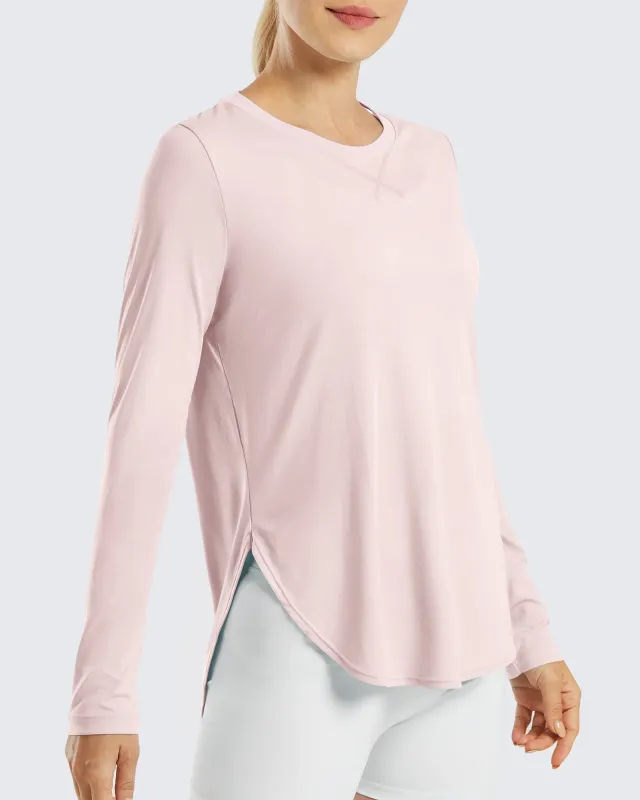 Scoop Neck UV Sun Workout Long Sleeve Tops-Flash Sale sold by G4free