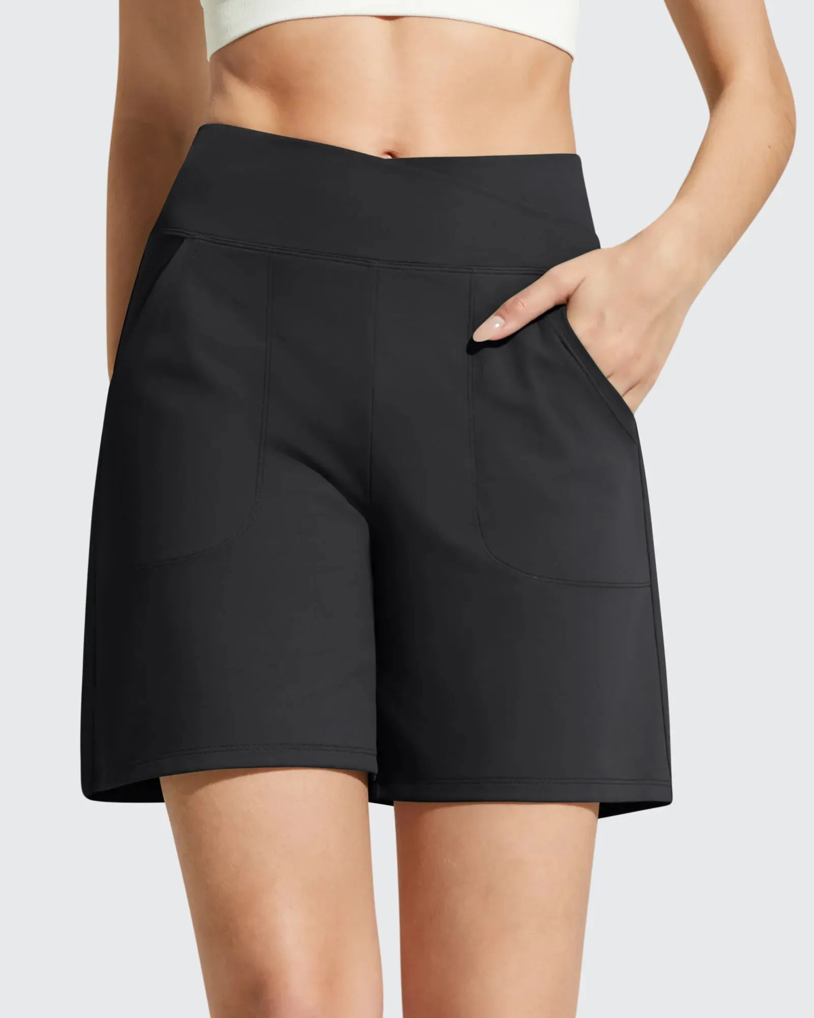 EverGoing Cross Waist Pockets Athletic Shorts 6'' sold by G4free