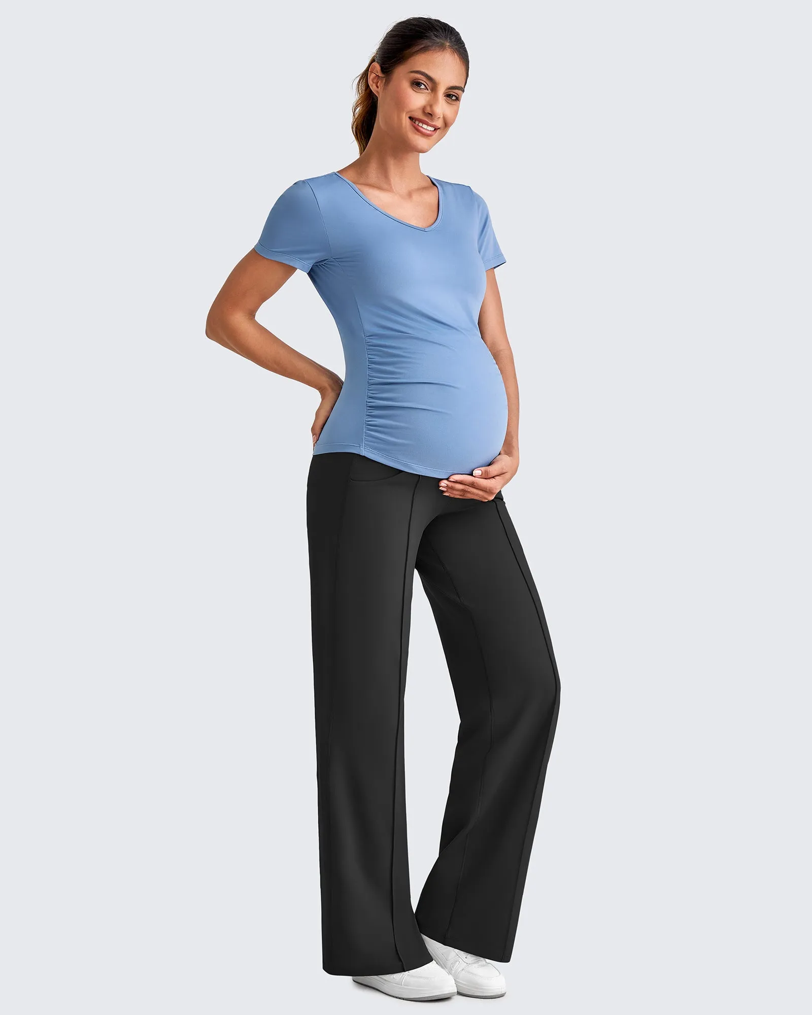 EverGoing Wide Leg Pockets Front Pleats Maternity sold by G4free product image thumbnail 4