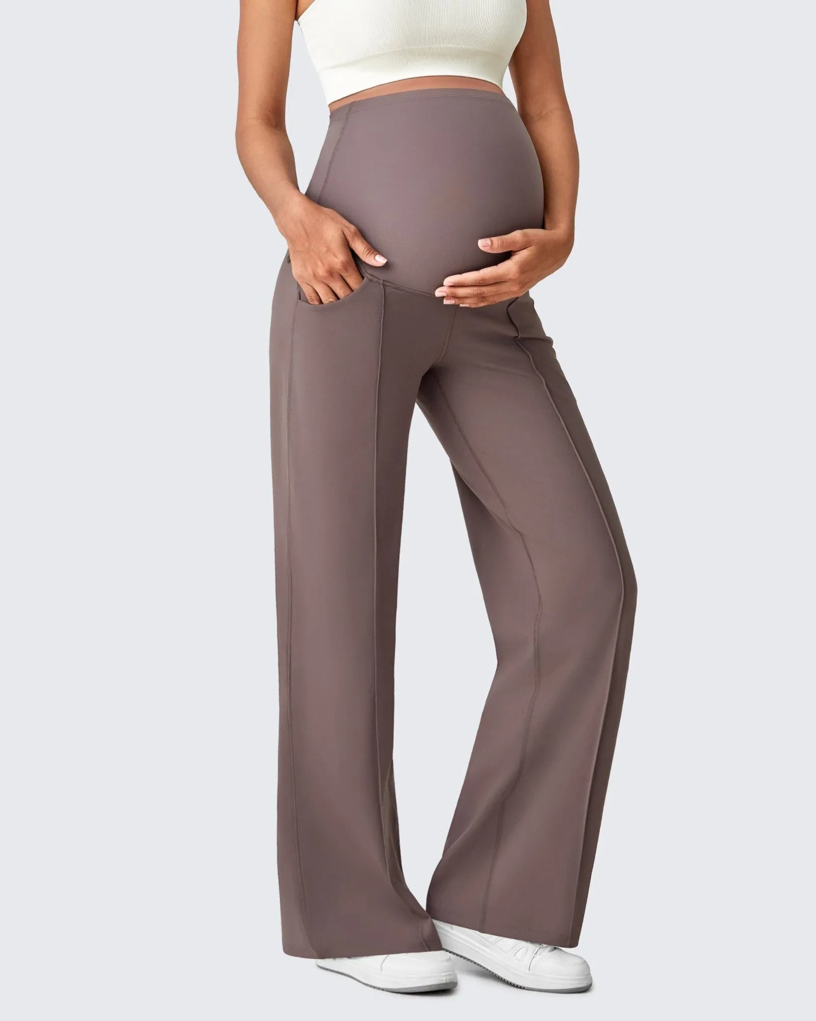EverGoing Wide Leg Pockets Front Pleats Maternity sold by G4free product image thumbnail 5