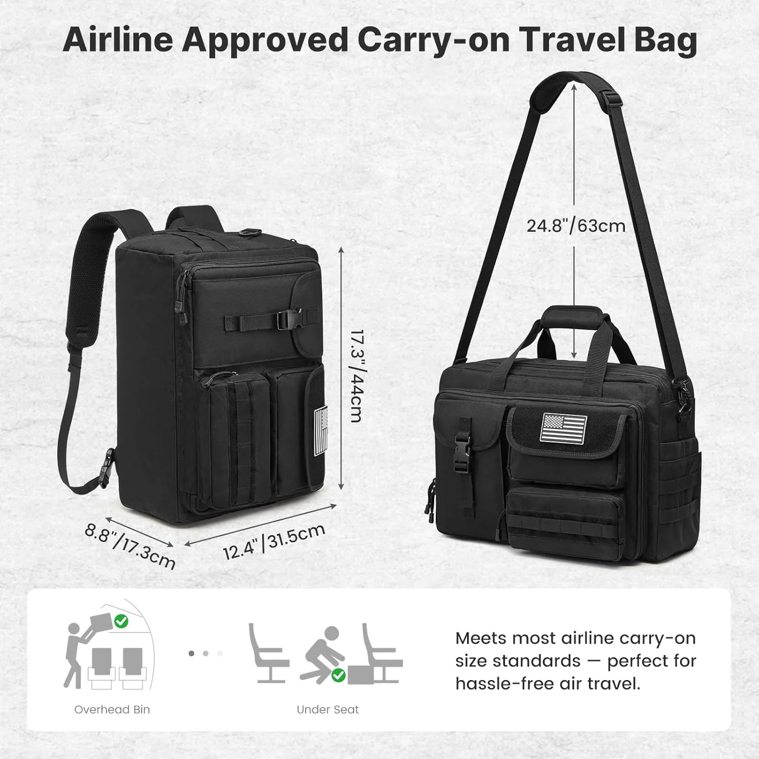 G4Free 17.3 Inch Laptop for Men, 3-in-1 Large Tactical Shoulder Bag sold by G4free product image thumbnail 2