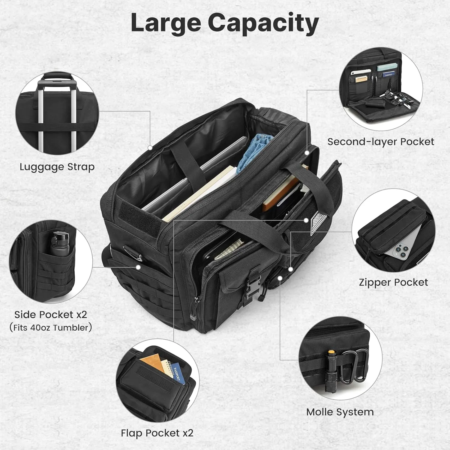 G4Free 17.3 Inch Laptop for Men, 3-in-1 Large Tactical Shoulder Bag sold by G4free product image thumbnail 3